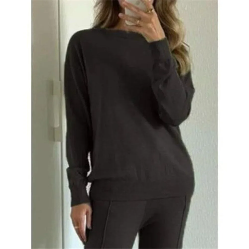 Long Sleeve Top and Pants Sweater Set